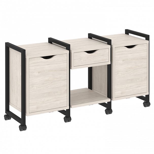Тумба на колесах наборная "Loft" VR.L-TN-7.K денвер светлый/черный - Вид 1