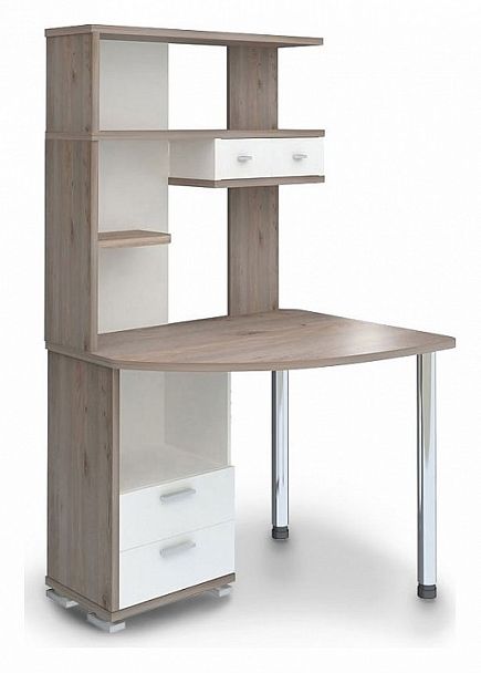 Стол компьютерный Домино нельсон СК-20 Белый/Нельсон правый - Вид 1