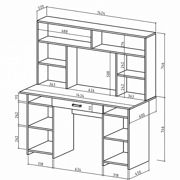 Стол компьютерный Лайт-6Я СН - Вид 2