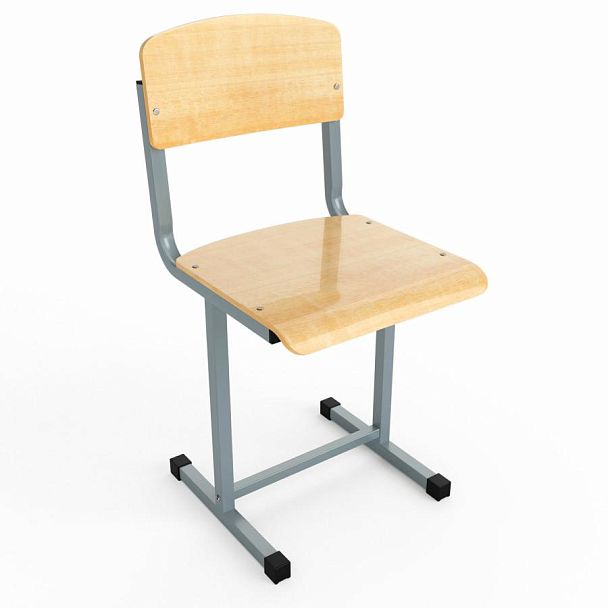 Стул ученический нерегулируемый ШМ.С6.С, 380х380х790 мм, рост 6, серый каркас, фанера - Вид 2