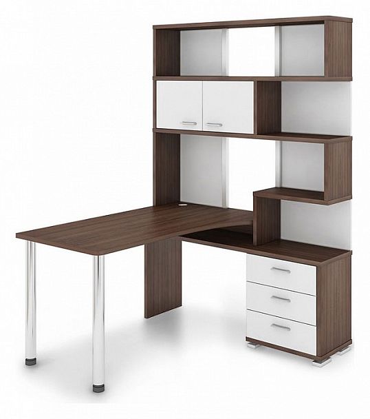 Стол компьютерный СР-420/130 Белый/Шамони правый - Вид 1