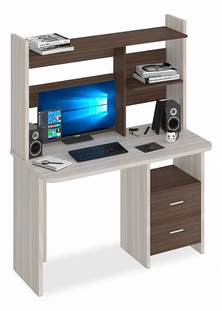 Стол компьютерный Домино Lite СКЛ-Прям120Р+НКЛ-120 Карамель/Шамони - Вид 1