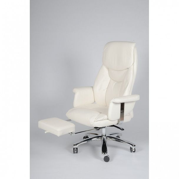 Кресло Парламент / (ivory) сталь + хром /слоновая кость кожа - Вид 5