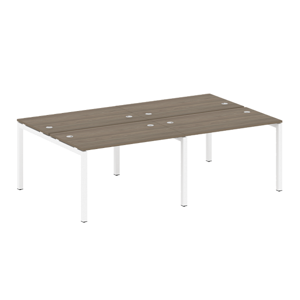 Metal System Quattro Р. ст. на 4 раб. места на П-образном м/к 50БП.СМ-4.2 Вяз/Белый металл 2400*1475*750 - Вид 1