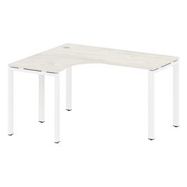 Metal System Стол криволинейный левый на П-образном м/к БП.СА-3 (L) Дуб наварра/Белый металл 1400*1200*750 - Фото предпросмотра
