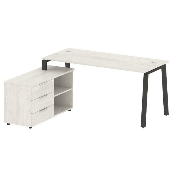 Metal System Р. ст. с тумбой на А-образном м/к БА.РС-СТС-2.4 (L) Дуб наварра/Антрацит металл 1700*1520*750 - Вид 1