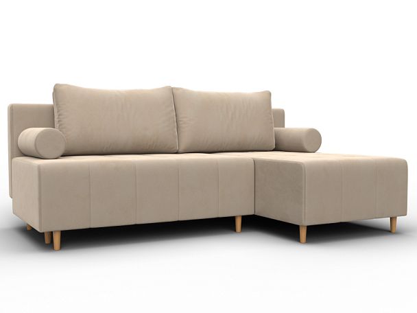 Диван угловой Лига-102 угол универсальный Велюр бежевый - Вид 1