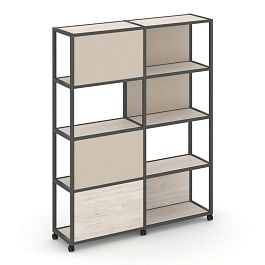 Shelf Mobile Стеллаж 5 уровней 2 секции VR.LT-STK-515.08 Денвер Светлый/Металл Антрацит/W-04 1570*400*2000 - Фото предпросмотра