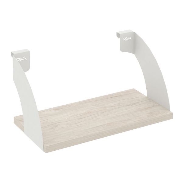 Навесные полки. Кронштейны+ЛДСП полка 400мм MAN-41-4 Денвер светлый/Белый металл 400*220*200 - Вид 1