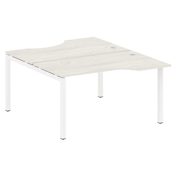 Metal System Quattro Р. ст. криволинейная на П-образном м/к 50БП.РАС-СА-2.2 Дуб наварра/Белый металл 1400*1835*750 - Вид 1