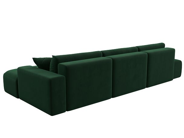 Диван угловой Лига-036 Модерн Лонг правый угол Велюр зеленый - Вид 6