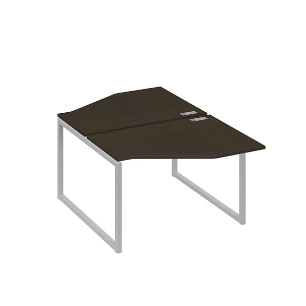 Станция каркас QUATTRO столы (2х120) эргономичные Техно A4 А4 Б4 186 БП венге / металлокаркас серый - Вид 1