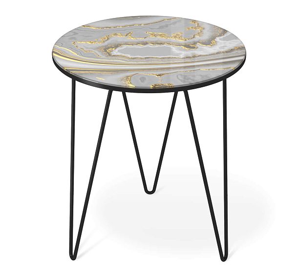 Столик журнальный Sheffilton SHT-CT27 золотистый пепел/черный муар - Вид 3