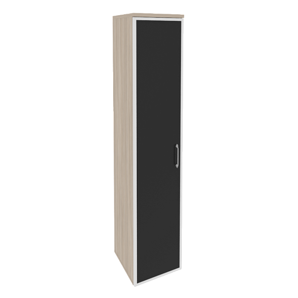 Onix Шкаф высокий узкий левый O.SU-1.10 R (L) black Дуб аттик/Стекло black 400*420*1977 - Вид 1