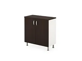 БЕРЛИН / BERLIN Шкаф закрытый 2 уровня 900х430х930 Венге/Белый - Фото предпросмотра