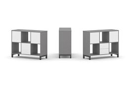 Стайл Проджект Набор стеллажа одностороннего, 2 яруса SN.NS-231 Серый Пепел/Белый/Металл Антрацит 11 - Фото предпросмотра