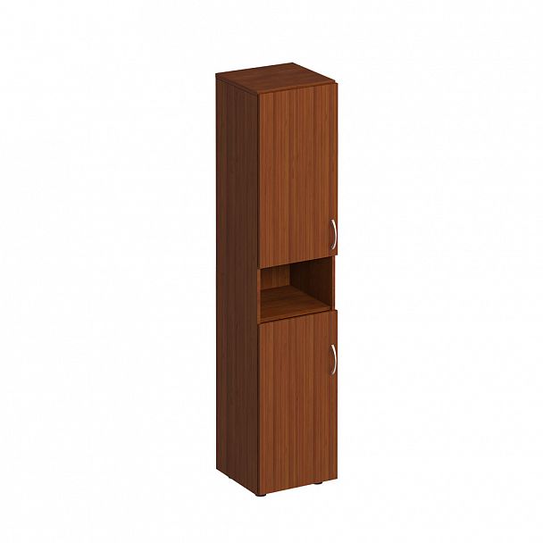 Шкаф для документов узкий 2-дверный с нишей "Комфорт" К 384 французский орех - Вид 1