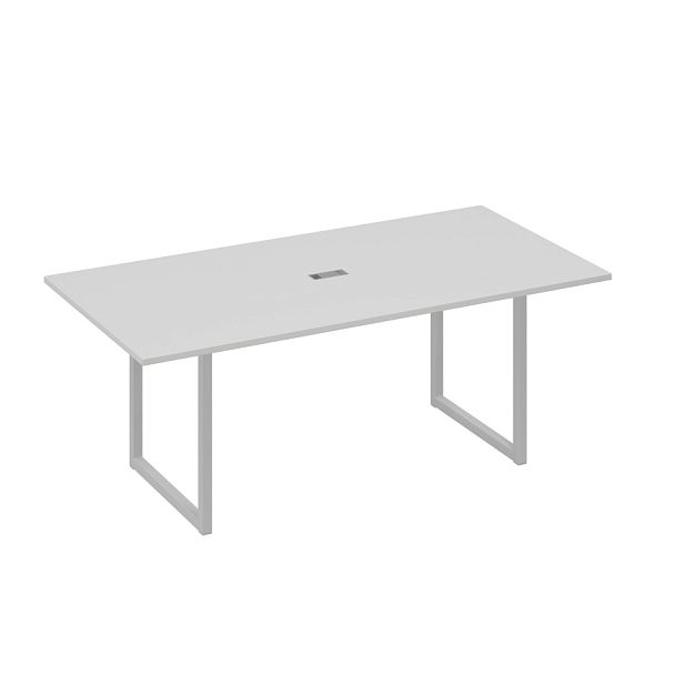 Стол 200 с металлокаркасом QUATTRO для переговоров A4 А4 Б4 123 БП серый / металлокаркас серый - Вид 1