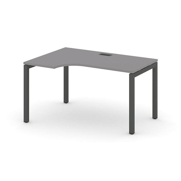 Стайл Проджект Стол рабочий эргономичный SN-5P.SPA-022(L) Серый Пепел/Металл Антрацит 1580*800/980*7 - Вид 1