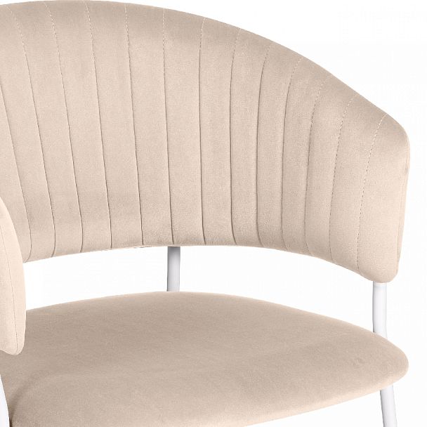 Комплект кухонных стульев Даксон кремовый велюр/белый, 2 шт. - Вид 8