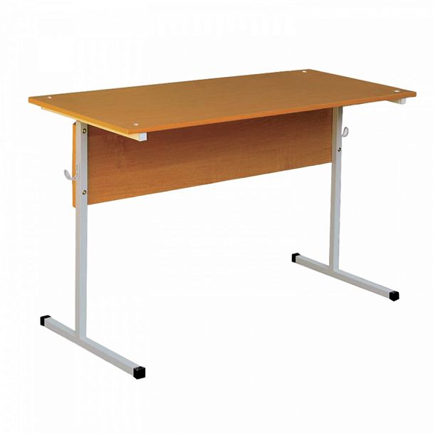 Стол-парта Ш-302, 2-местный, нерегулируемый, 1200х500х750 мм, серый каркас, ЛДСП бук, гр.6 - Вид 1