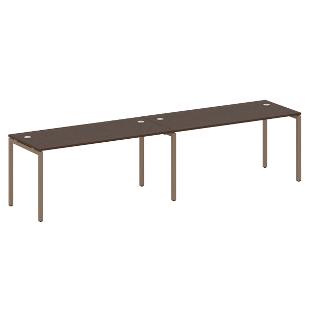 Metal System Quattro Р. ст. на 2 раб. места на П-образном м/к 40БП.СМ-2.4 Венге/Мокко металл 3200*720*750 - Вид 1