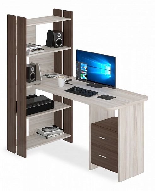 Стол компьютерный Домино Lite СТЛ-ОВ+С120Р Карамель/Шамони - Вид 1