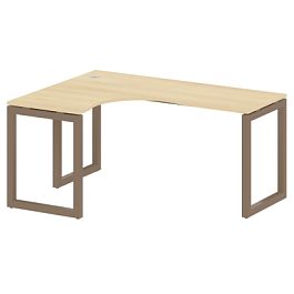 Metal System Quattro Стол криволинейный левый на О-образном м/к 50БО.СА-4 (L) Акация/Мокко металл 1600*1200*750 - Фото предпросмотра