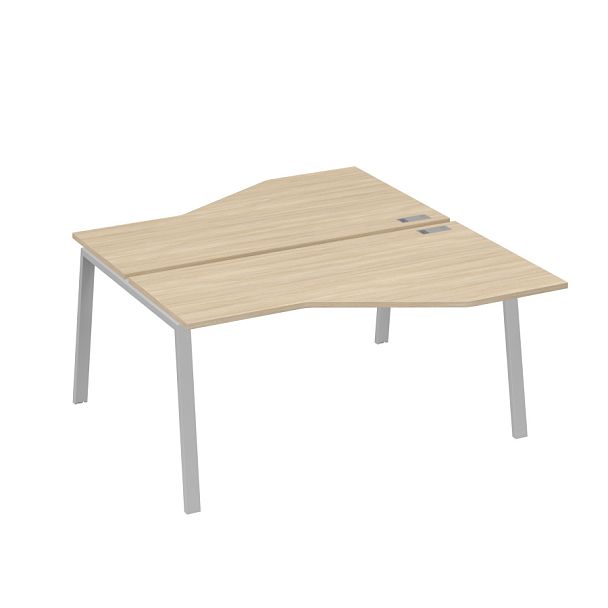 Рабочая станция каркас TRE столы (2х160) эргономичные Техно A4 А4 Б3 188  БП дуб скандинавский / металлокаркас серый - Вид 1