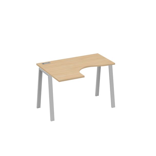 Стол эргономичный левый "Классика" на металлокаркасе TRE A4 А4 Б3 031 БП натуральный дуб / металлокаркас серый - Вид 1