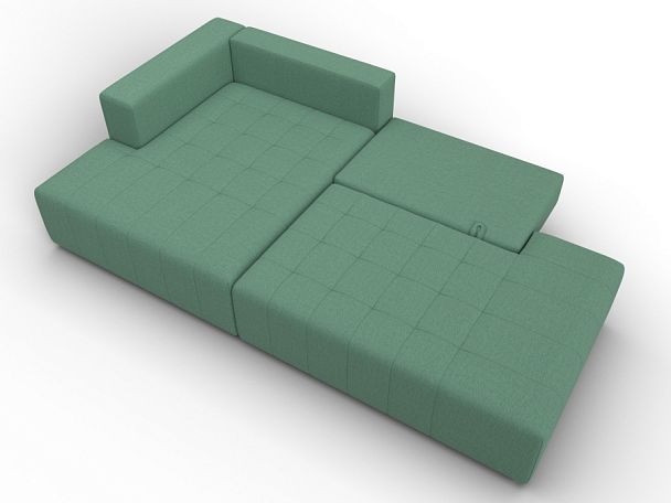 Диван угловой Лига-103 НПБ угол левый Рогожка зеленый - Вид 8