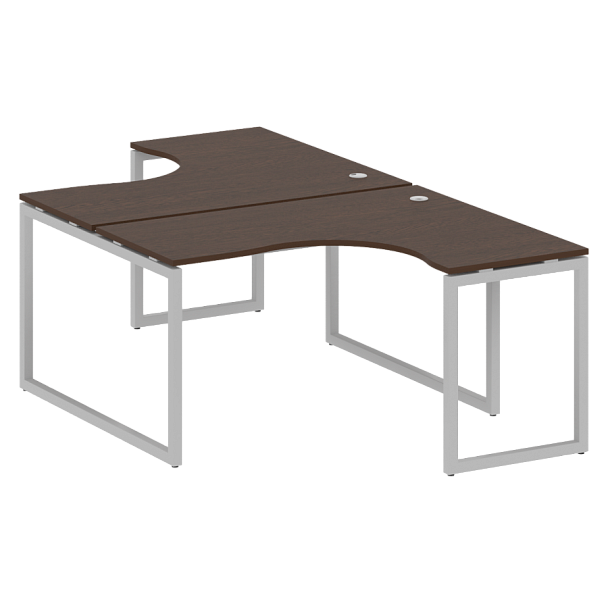 Metal System Quattro Р. ст. криволинейная на О-образном м/к 40БО.РАС-СА-2.3 Венге/Серый металл 1400*2435*750 - Вид 1