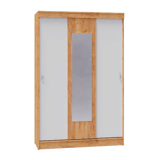 Шкаф-купе Бася белый/дуб крафт золотой - Вид 1