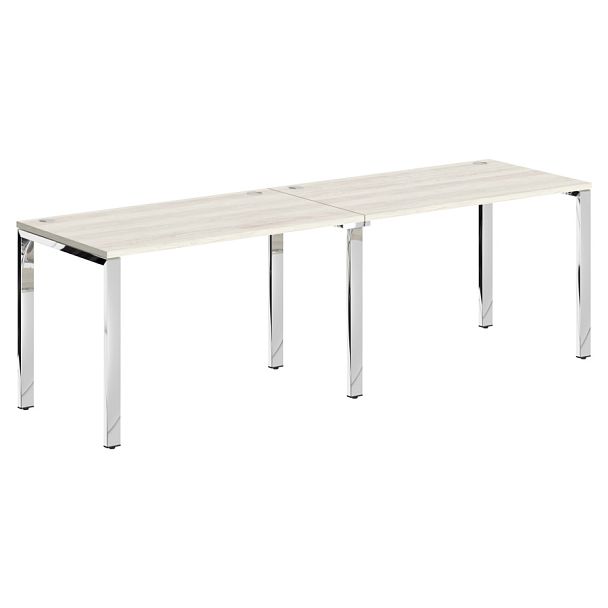 Стол 2-х местный XGWST 2470.1 Сосна Эдмонт/Нержавейка полированная 2400х700х750 XTEN GLOSS - Вид 1