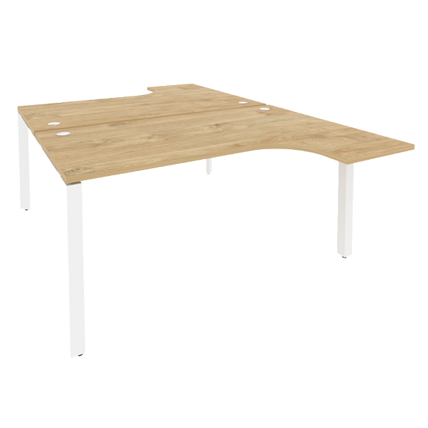 Onix Рабочая станция на П-образном м/к O.MP-D.SA-4 Тиквуд светлый/Белый металл 1580*2395*750 (1635/460) - Вид 1