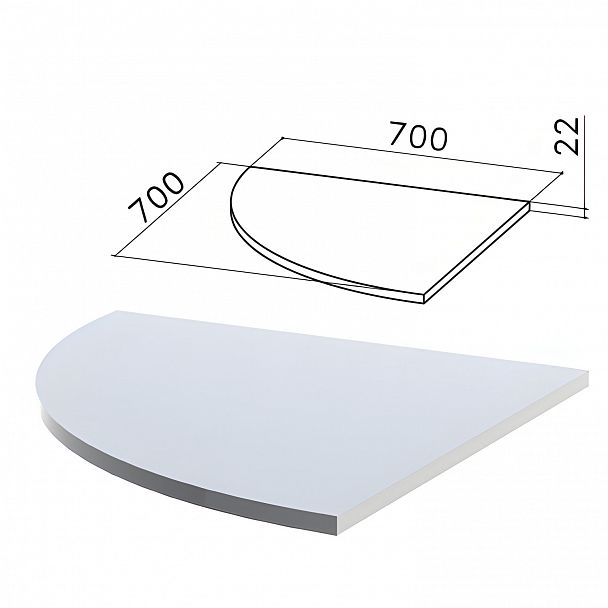 Стол приставной угловой "Монолит", 700х700х750 мм, БЕЗ ОПОРЫ (640137), цвет серый, ПМ33.11 - Вид 2