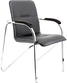 Кресло Everprof Samba Wood CF Экокожа Черный - Фото предпросмотра