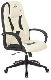 Кресло игровое Zombie 8 белый/черный экокожа крестов. пластик - Фото предпросмотра