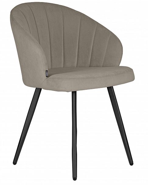 Стул обеденный DOBRIN NAOMI (ЭМАЛЬ ЧЕРНЫЙ МУАР велюр Catania Cocoa) - Вид 2