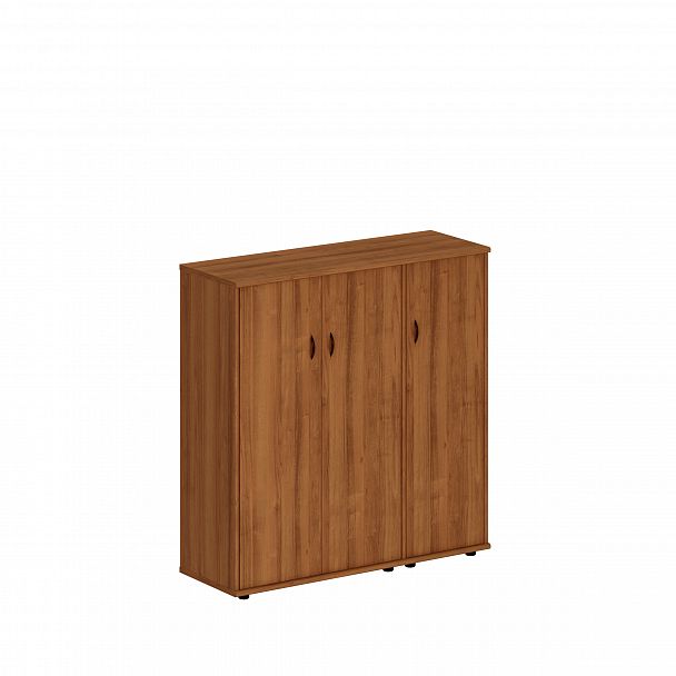 Шкаф комбинированный средний (закрытый + закрытый узкий) "Престиж" Исп.18 темный орех - Вид 1