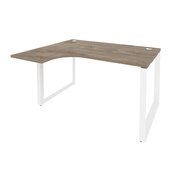 Onix Стол эргономичный левый на О-образном м/к O.MO-SA-3 (L) Тиквуд темный/Белый металл 1380*1180*750 (800/460) - Вид 1