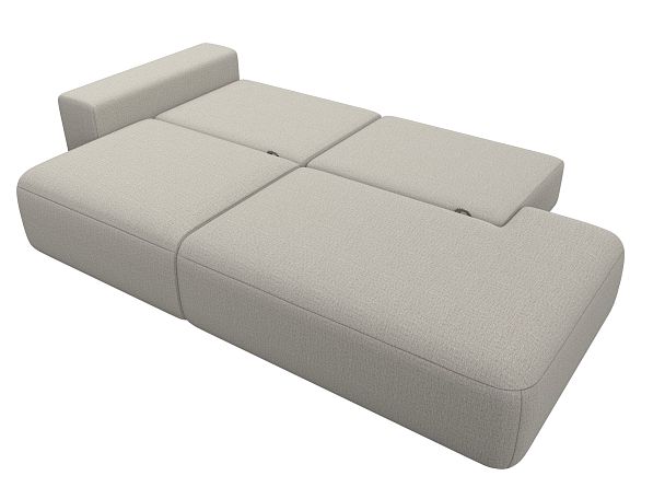 Диван прямой Лига-036 НПБ Модерн подлокотник слева Рогожка бежевый - Вид 9