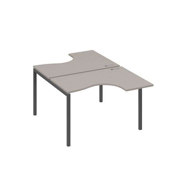 Рабочая станция столы Классика (2х120) каркас DUE A4 А4 Б2 180 БП мокко премиум / металлокаркас антрацит - Вид 1