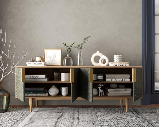 Комод под TV с четыремя дверками Line R21/browngrey - Вид 2