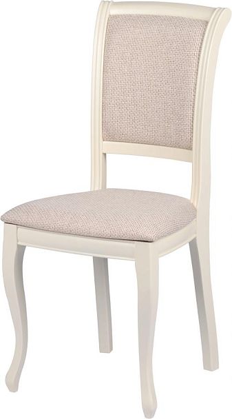 Стул деревянный с мягким сиденьем Арктос Слоновая кость/Кремовая рогожка - Вид 1