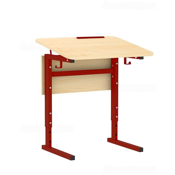 Стол ученический 115Рп, 1-местный, регулир. высота и наклон столешницы 0-10° на прямоугольной трубе (м/к Красный, Синий, Зеленый), гр.3-5 - Вид 4