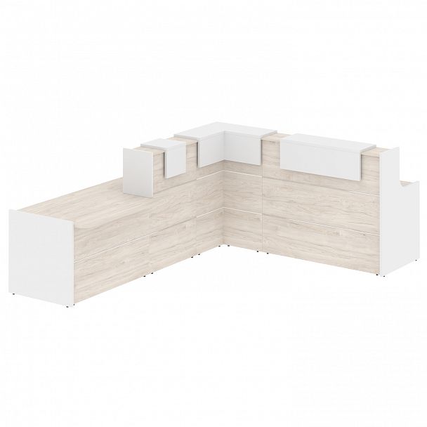 Ресепшн Г-образный "Onix" O.R-K-34 денвер светлый/белый - Вид 2
