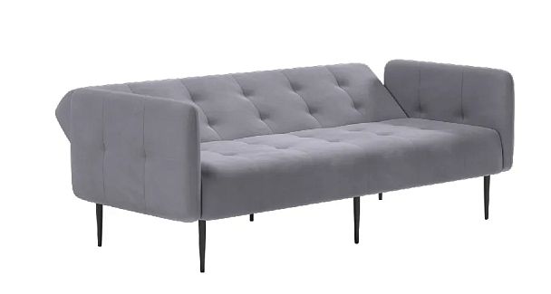 Monaco диван-кровать прямой с подлокотниками, трехместный, бархат 03 - Вид 4