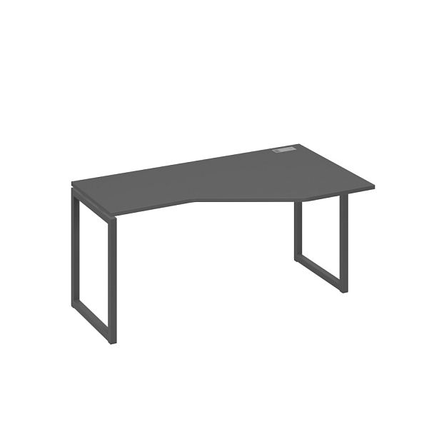 Стол эргономичный правый "Техно" на металлокаркасе QUATTRO A4 А4 Б4 056 БП антрацит премиум / металлокаркас антрацит - Вид 1