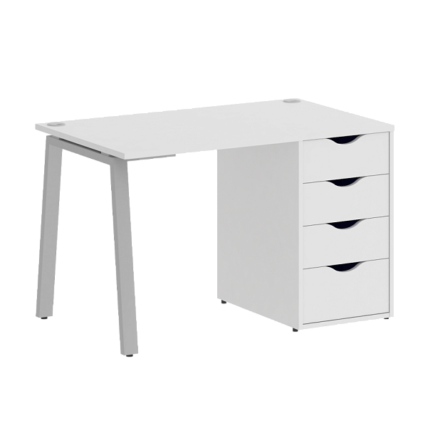 Home Office Стол письменный VR.SP-3-118.4.A Белый/Серый металл 1180*720*750 - Вид 1